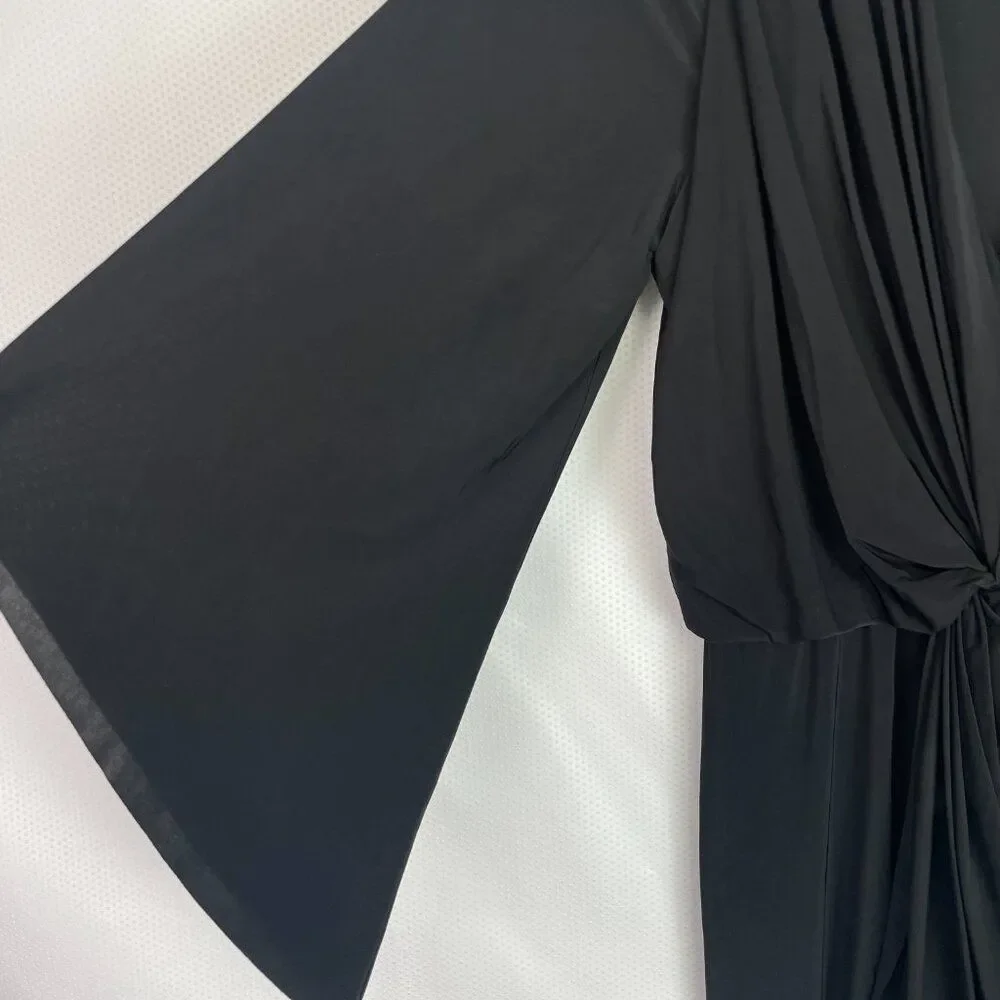 Misa Los Angeles Revolve Teget Front Twist Knot Cocktai Mini Dress Black S